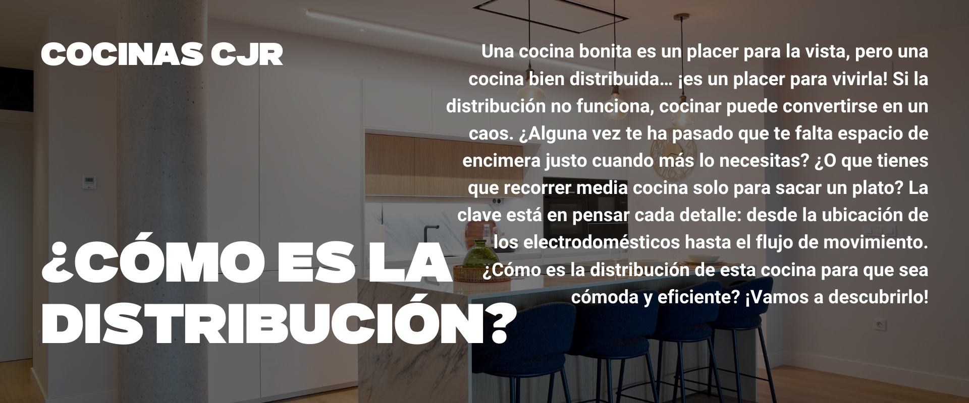 cocina blanca y madera con isla abierta al salón cocinas cjr