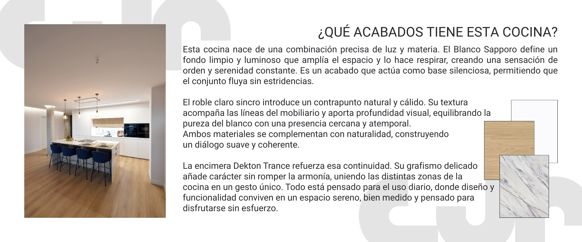 cocina blanca y madera con isla abierta al salón cocinas cjr