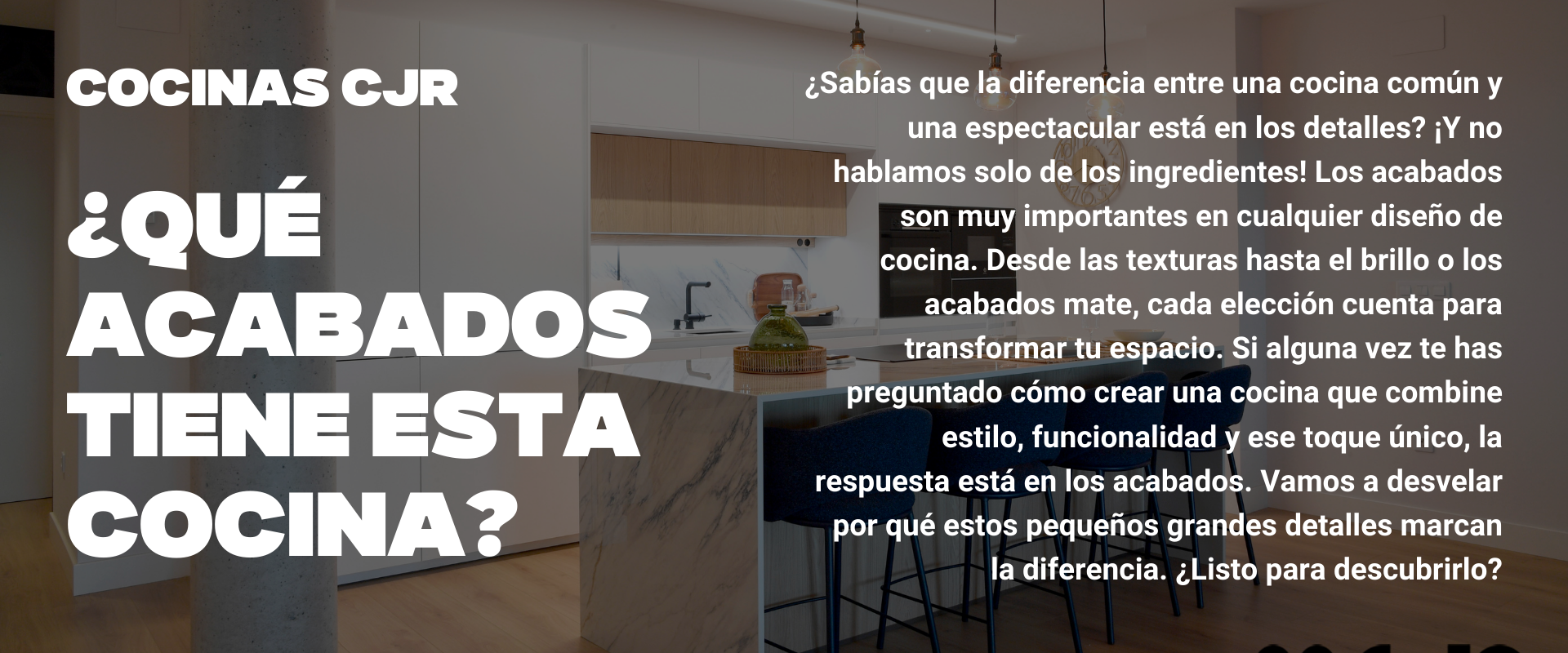 cocina blanca y madera con isla abierta al salón cocinas cjr