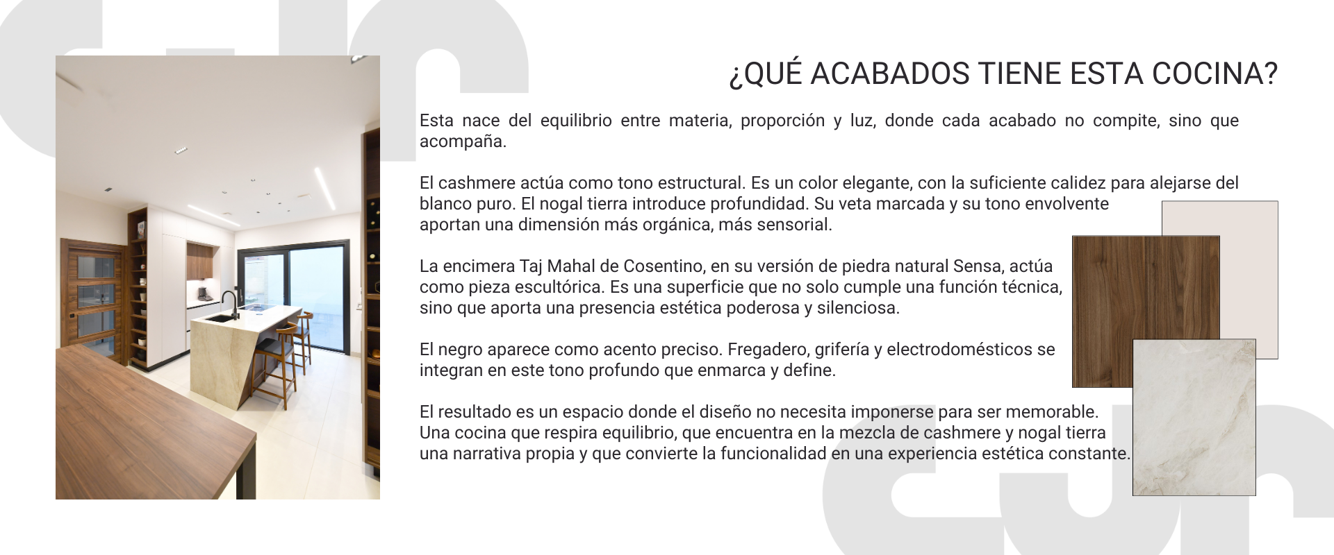 Tendencias cocinas 2026 Cocina cashmere y madera con isla Cocinas CJR