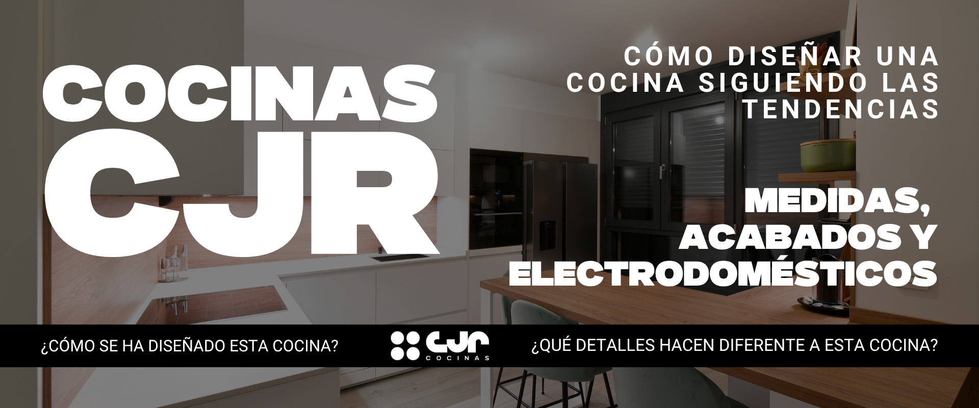 cocina negra y madera con isla y living cocinas cjr