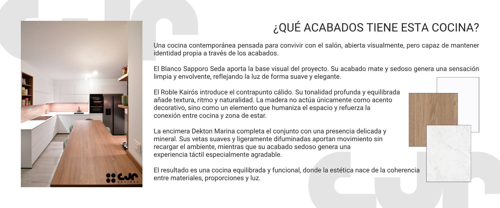 cocina negra y madera con isla y living cocinas cjr